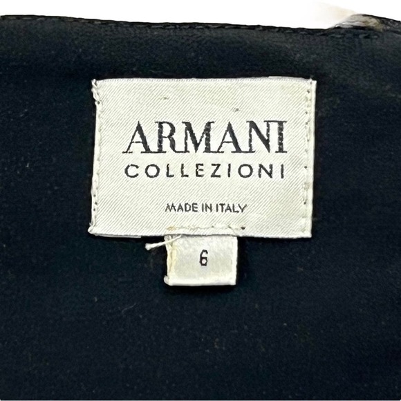 Armani Collezioni Silk Bandeau Sz 6 Black & Beige Floral Layered Strapless Top - Picture 15 of 15